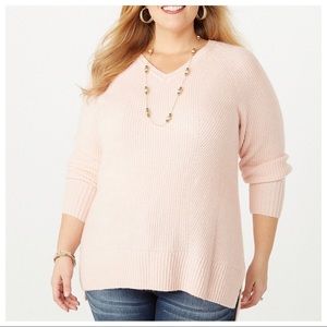 Westport Textured Tunic Pink Sweater Size 1X